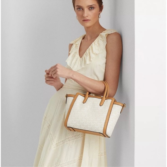 NWT LAUREN RALPH LAUREN Monogram Jacquard Medium Tyler Tote
